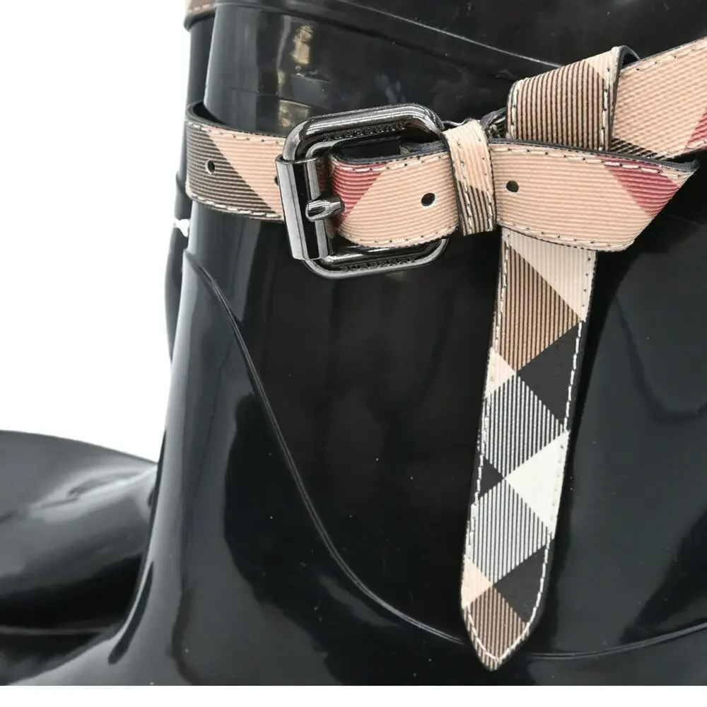 Burberry Black Rubber Rain Boots Size 38